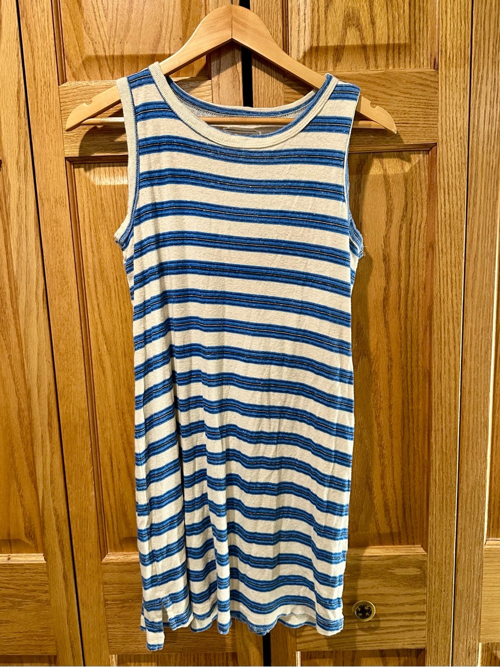 Current Elliott blue wayfarer stripe tank top dress